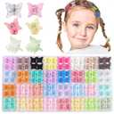 Obeoby 128 Pcs Mini Butterfly Hair Claw Clips, Toddler Baby Girl Hair Clips - Cute Hair Accessories Holiday Birthday Gifts (32 Colors)