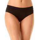 Anne Cole Convertible High Waisted Foldver Bottom (Black, S)