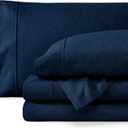 Bare Home Queen Sheet Set - Luxury 1800 Ultra-Soft Microfiber Double Brushed - Deep Pockets - Easy Fit - 4 Piece Set - Bedding Sheets & Pillowcases (Queen, Heathered Dark Blue)