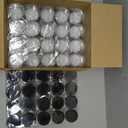 Tanlade 60 Pcs 3 oz Clear Plastic Jars with Lids Wide Mouth Mason Jars Mini Storage Containers Bulk for Herb Jelly Wedding Valentine Favors Shower Party Favors(Sleek Black)