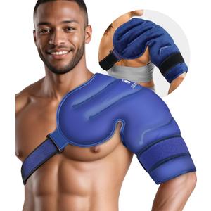 CooCoCo Shoulder Ice Pack Rotator Cuff Cold Therapy Wrap, FSA HSA Eligible Ice Packs for Injuries Reusable, Instant Cold Compression Brace for Shoulder Pain Relief & Tendonitis, Recovery After Surgery