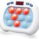 Pop Game Light Up Fidget Toy for Kids, 6 Modes LED Screen Quick Push Controller Electric Fidget Popper Game Quick Push Bubble Sensory Games Birthday Toys for Kids Lightblue