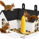 TreeGun Squirrel Feeder for Hanging Outside TreeMini Chipmunk Outdoors Squirrel Picnic Bench Feeders TableFunny Metal House BoxesStronger Than Wooden Structure