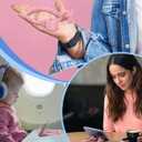 CALDEVER Stocking Stuffers for Teens Girls Boys Cell Phone Stand Patented Adjustable Shy Fingers Lazy Phone Holder for Desk Cool Gadgets Fun Gifts Ideas for Adults Women Gifts for Christmas (Pink) (1)