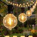 Outdoor String Lights with Remote, 100Ft Outside Waterproof Light with Dimmable G40 LED Bulbs, Shatterproof Connectable Hanging Patio Lights for Porch, Backyard, Bistro, Deck, Balcony, Home Decor