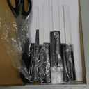 OOU Kitchen Knife Block Set - 15 Pieces High Carbon Stainless Steel Chef Knife Sets, Anti-Rust Black Knives Set with Built-in Sharpener Block, Brown