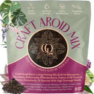 Craft Aroid Potting Mix- Elite Organic Alocasia, Philodendron, Monstera Soil Mix, Chunky, Well Draining Potting Soil for Indoor Plants, All Tropical Plants & Houseplants, Sustainable & Peat Free 8QT
