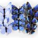 ConetoRosa 12PCS 2Sizes Butterfly Wall Decor, 3D Decorations for Home, Room, Bedroom, Nursery, Wedding, Christmas, Birthday (Blue)
