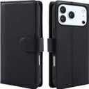 Harryshell for iPhone 17 Pro Case Wallet RFID Blocking Credit Card Slots Holder Kickstand Luxury PU Leather Folio Flip Protective Phone Case for Men Women Black