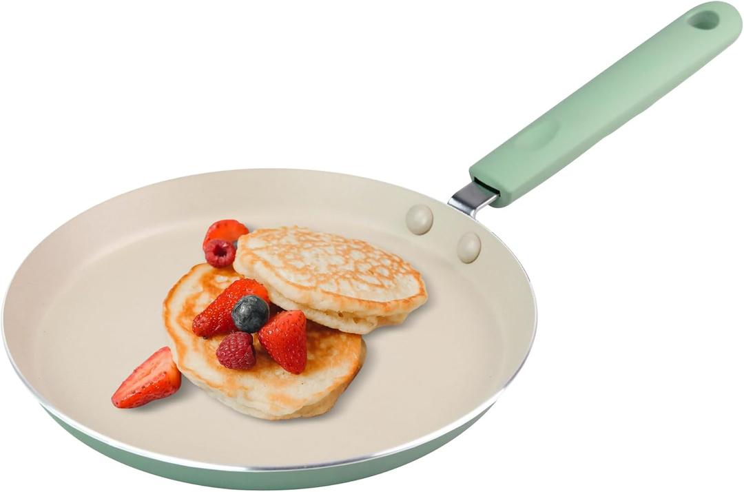 Crepe Pan, Dosa Pan, 8.7 inch Nonstick Crepe Pan, Dosa Tawa Tortilla Pan, Induction Compatible (Green)