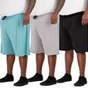 Real Essentials Men's Big & Tall 3-Pack Dry Fit & Mesh Active Athletic Performance Shorts, 5X,