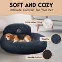 PetJett Calming Dog Bed Medium Size Dog - 30'' Donut Bed, Washable Dog Bed, Anti-Slip & Super Soft Fluffy Plush Round Dog Bed, Anti-Anxiety Premium Comfort Pet Bed, Fits Dogs Upto 45 lbs - Dark Grey
