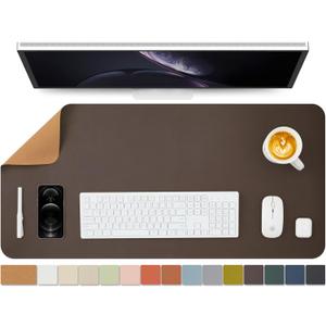 Cork Desk Mat - Dual-Sided Desk Pad for Office and Home - Desk Organization and Accessories - Ideal for Large Mouse Pad and Desk Mats on Top of Desks(Coffee,36"x 17")