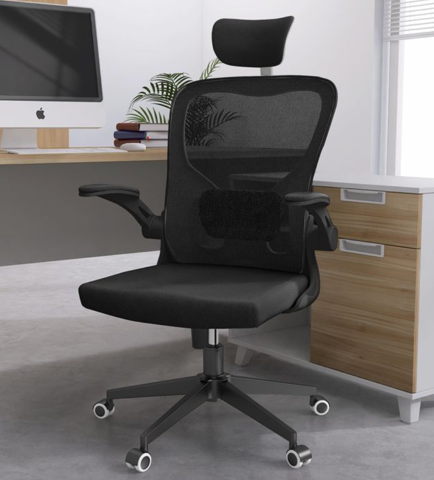 Lybaint Office Chair, High Back Ergonomic Office Chair with Adjustable Lumbar Support and Headrest, Home Office Desk Chair with Thickened Cushion Desk Chairs Khaki, Black