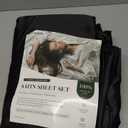 Love's cabin Satin King Sheet Sets - 4 Piece Black Silky Sheets King Size Bed Set with Deep Pocket, Luxury Silk Feel King Size Satin Sheet Set (1 Flat Sheet,1 Fitted Sheet,2 Pillow Cases) 