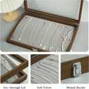 Stratalife Necklace Box Necklace Holder Organizer Wooden Jewelry Box Jewelry Storage Display for Vendors Organizer Tray with Clear Lid Vintage Style
