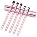 Upgrade 5pcs Eye Makeup Brushes Set, Portable Travel Eyeshadow Brush, Eyebrow Nose Eyeliner Blending Eye shadow Make up Brush(pink).
