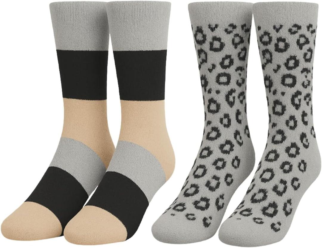 Heat Logic Womens Thermal Socks, Hiking Warm Winter Thick Thermal Crew, Cozy, Cabin & Boot Socks, With & Without Grippers, One Size