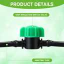 50 Pcs 1/4 Inch Barbed Shut off Valve Drip Irrigation Tubing Coupling Valve Universal Drip Irrigation for 1/4" Tubing Greenhouses Flowers Beds Lawns Farmland(Green,Barbed Shut off Valve)