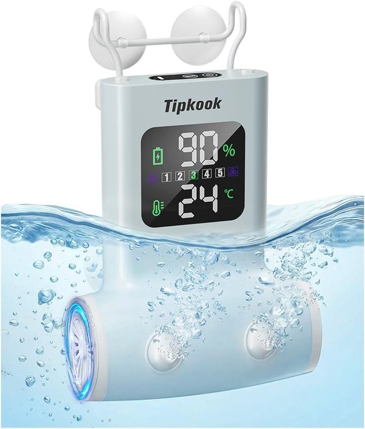Portable Bath Jets for Tub: 5-Speed Jet Spa for Bathtub with LED Display, Bath Jet/Bubble Mode, Rechargeable Bath Jets, Dual Water Outlet, IPX8 Waterproof, Ideal Gift for Home - Blue