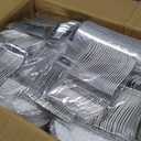 N9R 600PCS Silver Disposable Plastic Plates, Silver Plastic Dinnerware Set Includes 100 Dinner Plates, Dessert Plate, Cups, Spoons, Forks, Knives for 100 Guests, Perfect for Party, Wedding, Birthday