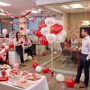 120 Set Valentine's Day Office Decor for Employees Staff Funny Work Decorations Celebrate Team Bonding for Workplace Coworker Office (Heart,Round)