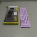 Foldable Mini Rechargeable Bluetooth Keyboard and Mouse Combo, 2.4G Wireless and Bluetooth,(Sync Up to 3 Devices), Ultra-Slim Travel Folding Keyboard for iPhone iPad Mac Android Windows iOS(Purple)
