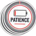 10 x 3 Pcs Patience Low Battery Sticker, Funny Bumper Sticker, Battery Stickers - Vinyl Sticker 3 Inches for Water Bottles Laptop Phone Car Ski Helmet