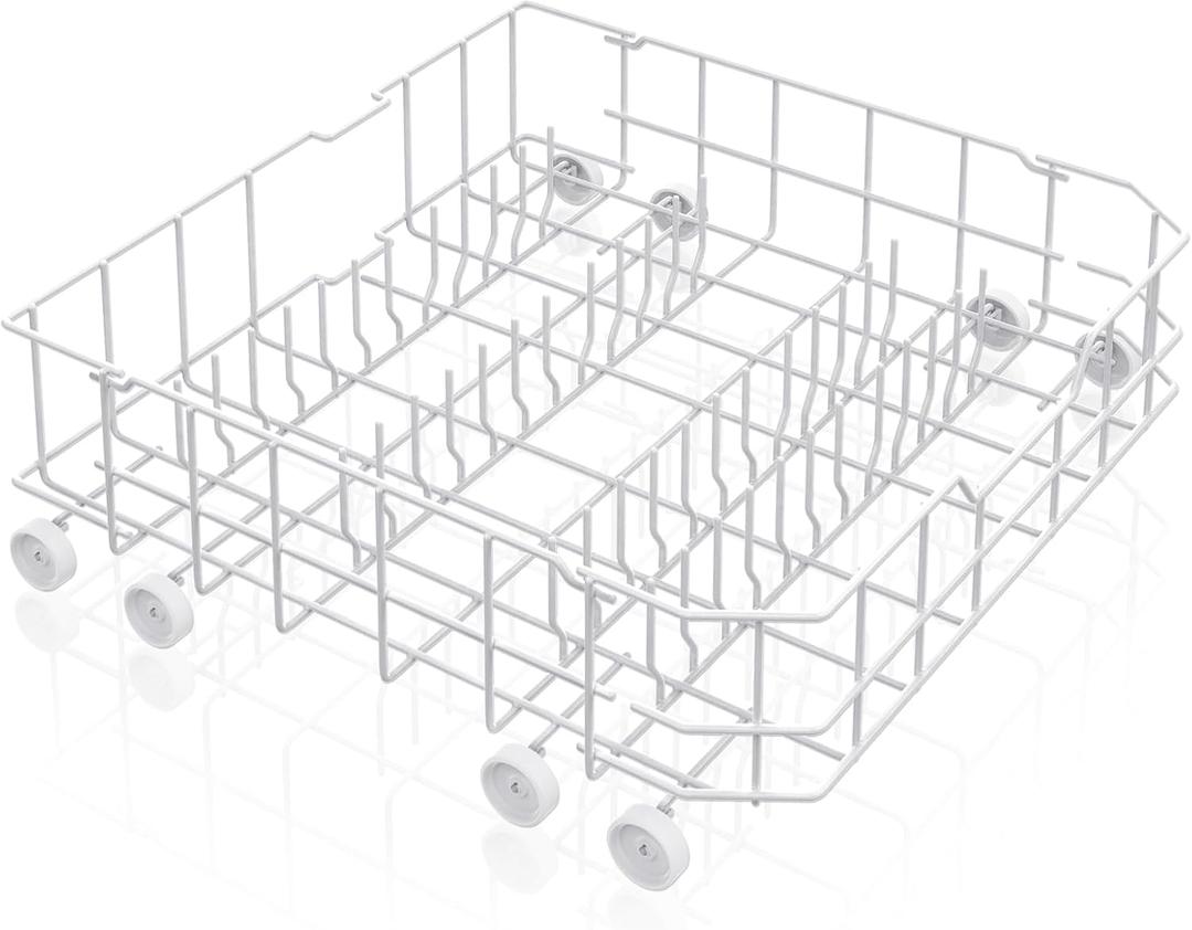 Upgraded WD28X10384 WD28X10309 Dishwasher Lower Rack Compatible with GE Dishwasher Rack Replacement Parts,WD28X10166 WD28X10165 General Electric Dishwasher Parts Bottom Rack GLD4560V00SS with Wheels