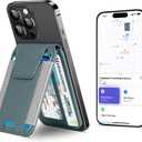 TopMade for Magsafe Wallet, Works with Apple Find My, Strongest Magnetic Wallet for iPhone 16/15/14/13/12 Series, Mganetic Card Holder with Adjustable Stand, 9 Cards Holder, Gray