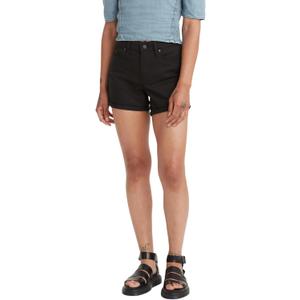 Levi's Women's Mid Length Shorts, Soft Clean White, 32 (34, Black and Black)