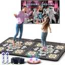 TIK-Tok Dance Mat Game for TV, Christmas Colors Wireless Plug and Play Wrinkle-Free & Non-Slip Electronic Dance Mats, Exercise Dance Pad with Camera for Kids and Adults, Boys & Girls Gifts Toy, Medium