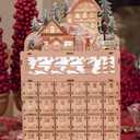 Clever Creations Wooden Christmas Advent Calendar, Countdown to Christmas, LED Holiday Decoration, Battery Operated, Reindeer Village