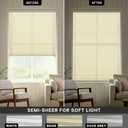 Lazblinds No Drill TDBU Cellular Shades, 32" W x 48" H, White