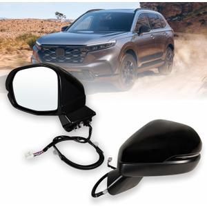 Left Driver Side Mirror Fits 2023 2024 2025 2026 2027Honda CR-V,Manual Folding Power Glass, Heated and Turn Signalwithout Blind Spot, Replace #76258-3A0-A01(6Pins)