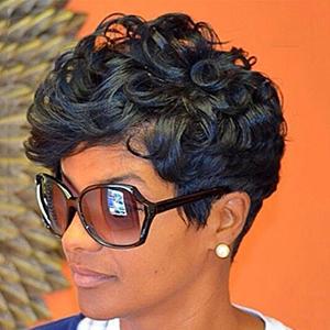 Short Curly Pixie Cut Wig Human Hair for Black Women Short Human Hair Pixie Cut Glueless Wigs Natural Curl Hair Black Pixie Wigs for Daily Use