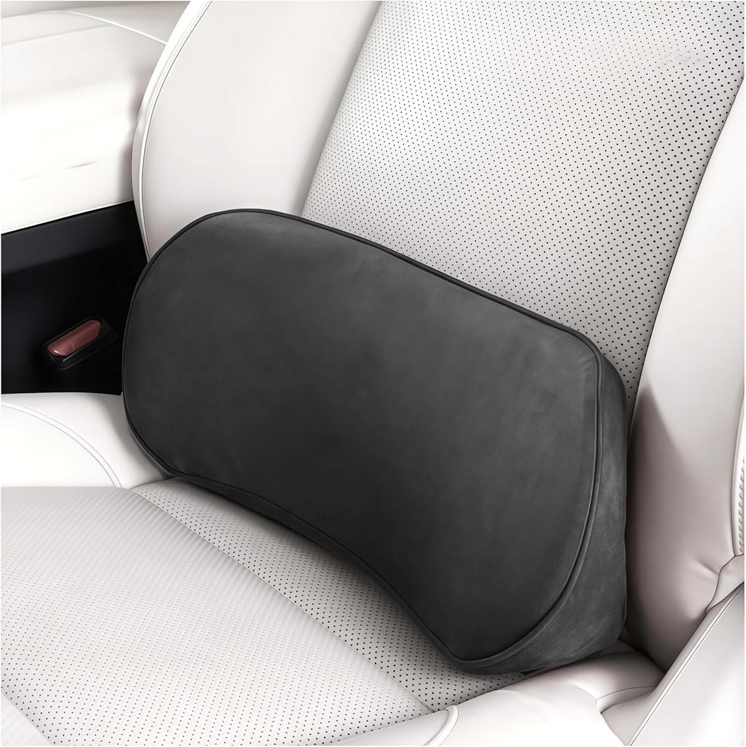 Zpana Car Lumbar Support Pillow, Memory Foam Vehicle Seat Lower Back Support Cushion for Back Pain Relief & Sciatica, Comfortable Auto Driver Seat Pad, Universal for Vehicles (Black)