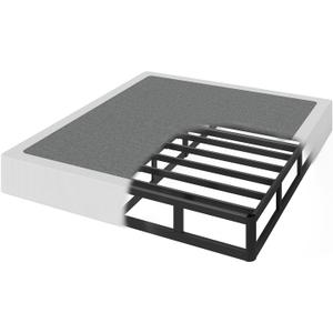 Full Size Box Spring, 7"Full Size Box Spring Only, 3000 lbs Heavy Duty Metal Frame Mattress Foundation with Fabric Cover, Easy Assembly-Noise Free (Full, Black)