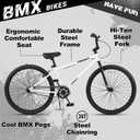 cubsala 20 24 26 Inch BMX Race Bike Trident Bicycles Beginner-Level to Advanced Riders with 2 Pegs, Multiple Colors