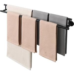Alise Double Towel Bar Black,32 Inch Towel Racks for Bathroom Wall Mounted