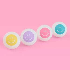 xo, Fetti Ping Pong Smiley Balls - 4 pcs, 40mm | Fun Bachelorette Ping Pong Game, Happy Pastel Birthday Party Decorations, Table Tennis Game, Rainbow, Gag Gift, 21st Bday