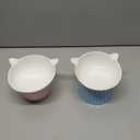 Ceramic Raised Cat BowlTilted Raised Bowl Anti Vomit Bowls for Indoor Cats Whisker Friendly Pet Feeder for Cats Puppies, Microwave and Dishwasher Safe