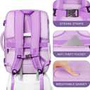 Large Travel Backpack, Laptop Backpack for women, Expandable 52L Carry On Backpack, TSA Water Resistant Weekender 18.4 Inch Laptop Backpack, Anti Theft Business Computer Bag with USB Port, Purple