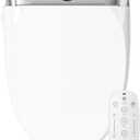 LEIVI Electric Bidet Toilet Seat with Wireless Remote and Side Panel, Multiple Spray Modes, Adjustable Heated Seat, Warm Water and Air Dryer, Auto LED Nightlight, Elongated (Silver)