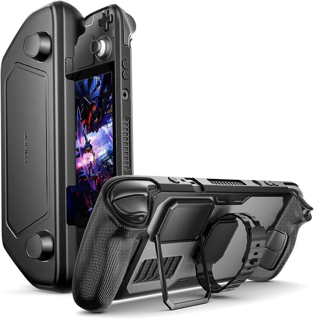 JSAUX PC0104 ModCase Compatible with Steam Deck, Steam Deck Case Comprehensive Protection Includes Detachable Front Shell, Body Protective Shell, Metal Bracket, and Strap - Basic Set