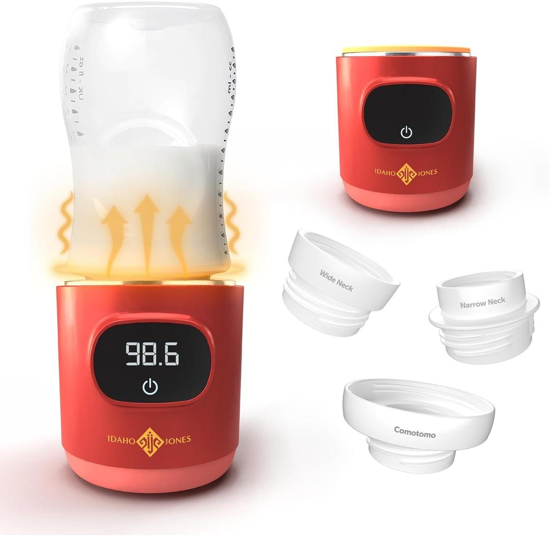 Portable Bottle Warmer - On The Go & for Travel - Baby Bottle, Breastmilk & Formula - Battery Powered & Operated, Cordless - Fits Dr Brown, Comotomo & Others