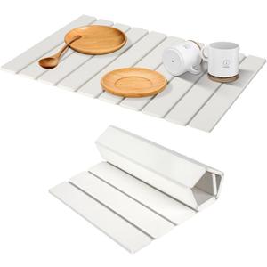 Large Stone Drying Mat for Kitchen Counter, 24"×16" Drying Stone for Kitchen Counter, Absorbent Diatomaceous Earth Stone Dish Drying Mat for Dishes, Dish Drying Stone Match Any Countertop (White)