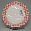 50Pcs Gingham Oval Paper Plates 10" x 12" Large Disposable Heavy Duty Red and White Buffalo Checked Plaid Dessert Platter Sturdy Plate for Summer Pizza BBQ Picnic Crawfish Boil Birthday Party Supplies