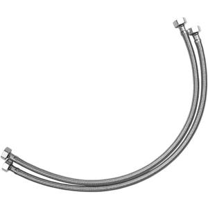 Faucet Line Connector Braided 304 Stainless Steel Supply Hose 1/2" I.P. Female Thread to 1/2" I.P. Female Straight Thread Faucet Hose Replacement (One Pair) (16 Inch)