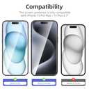 NEW'C 3 Pack Designed for iPhone 16 Plus, iPhone 15 Pro Max, iPhone 15 Plus Screen Protector (6.7 inches), Enhanced Tempered Glass Protection,Case Friendly Ultra Resistant (Transparent)